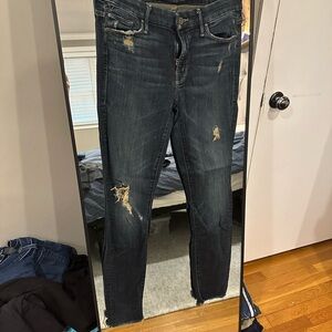Mother’s Distressed Dark Wash Ripped Jeans